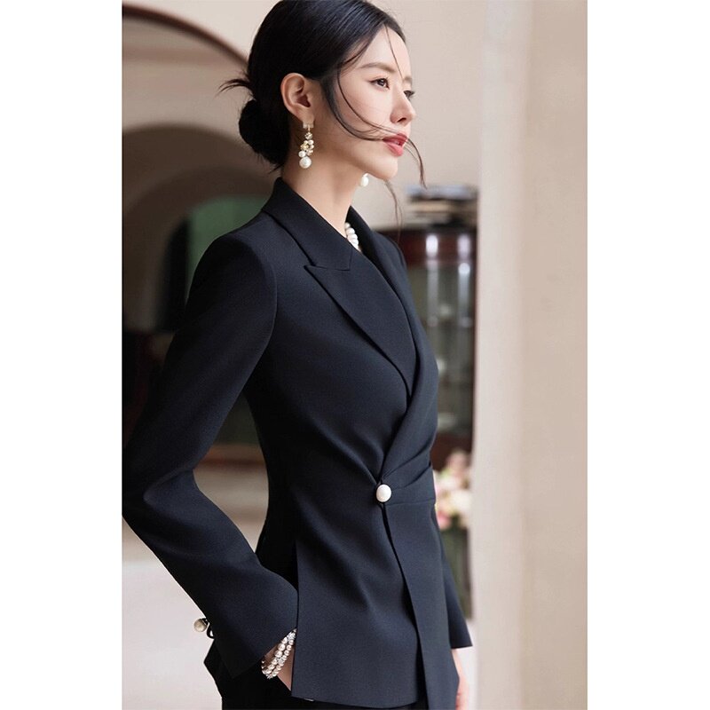 春季新款大码女装高级感职业西服外套胖mm气质上班面试西装2631