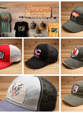 5月欧美小众乡村民谣老爹水洗做旧磨边软顶弯檐网眼鸭舌棒球帽子