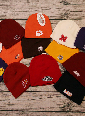 美版北卡杜克大学美国篮球联盟秋冬刺绣弹力保暖毛线针织帽滑雪帽
