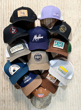 0416欧美小众孤品潮牌夏季露营出游圆硬顶弯檐鸭舌透气网眼棒球帽