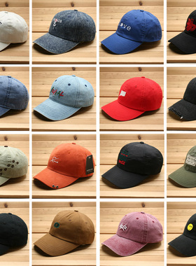 6月新款欧美孤品春夏季软顶阿美咔叽复古水洗vintage鸭舌棒球帽子