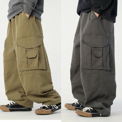 儿童工装多口袋加绒休闲裤