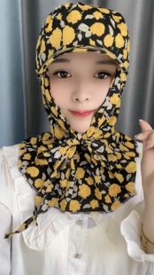 防晒帽子潮夏季 出游户外骑车太阳帽遮脸防紫外线披肩隔离罩防护帽