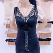 塑形束腰美体蕾丝内衣女夏季 塑身上衣打底背心 收腹收腰带胸垫薄款