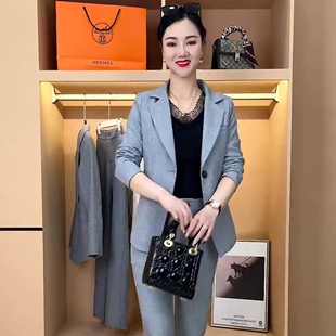 时尚小西装套装女2022春秋季新款小香风名媛气质御姐西服两件套ol