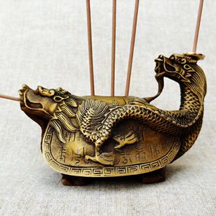 黄铜龙回首香炉摆件家居装饰烧香插香炉龙龟壶万寿壶奇门遁甲香炉