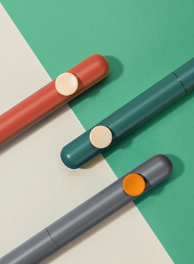 never极简小豆笔黑色中性笔旋转高颜值小清新北欧色学生办公用品