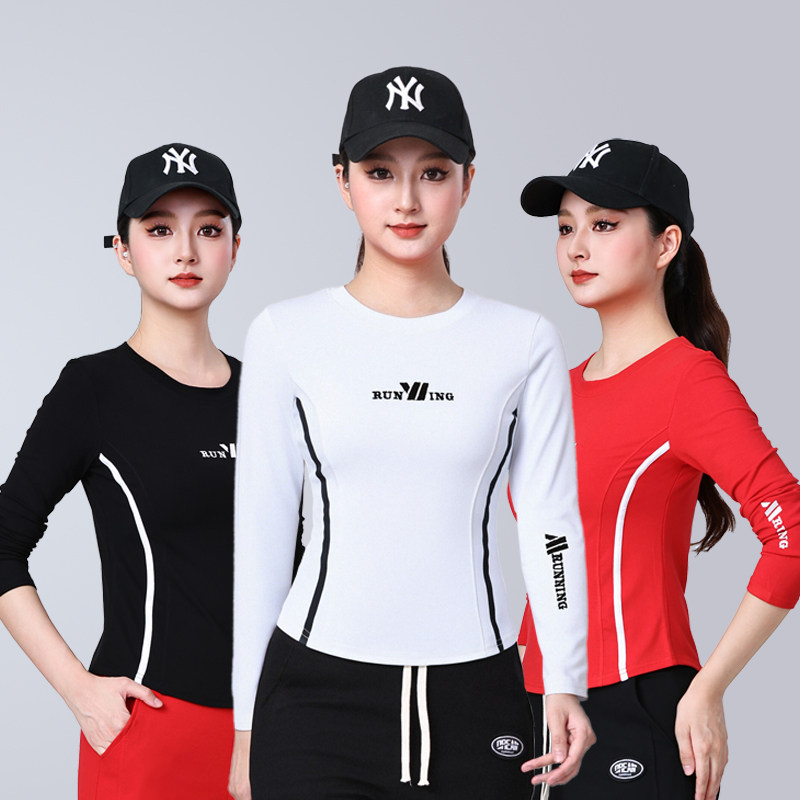 广场舞上衣2026新款圆领刺绣长袖T恤曳步舞蹈服运动健身跳操服女,运动/瑜伽/健身/球迷用品,广场舞上装,淘宝优惠券,粉丝福利购,淘宝优惠卷