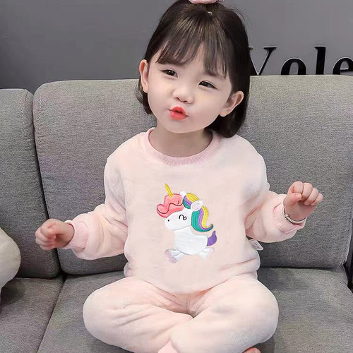 儿童珊瑚绒睡衣冬加厚宝宝家居服