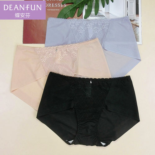 蝶安芬夏薄网纱蕾丝棉裆女士内裤