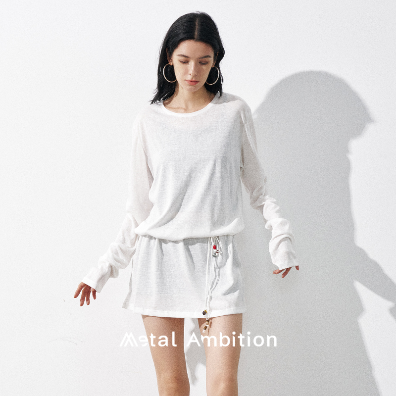 早春长袖T恤慵懒感连衣裙