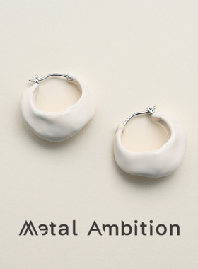 白色耳环女高级感复古气质耳饰2024新款爆款高级感小众设计耳钉