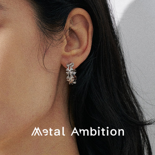 纯银复古小众镂空藤花耳环女