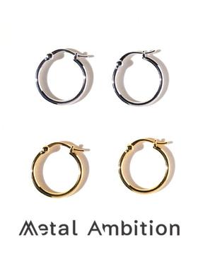 纯银素圈耳环女