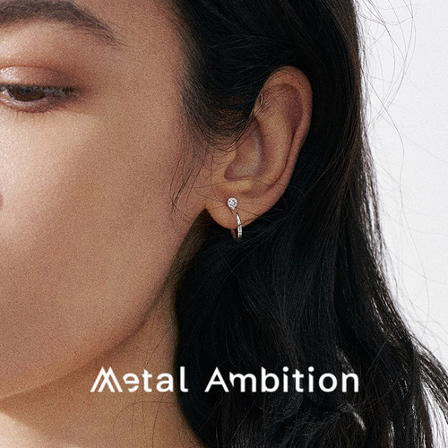 纯银锆石小众设计感耳钉