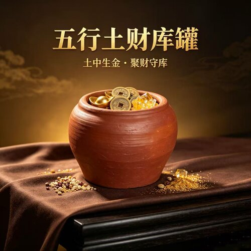 招财风水钵形五行土专用陶罐老式红陶罐乔迁家用玄关摆件聚宝盆罐