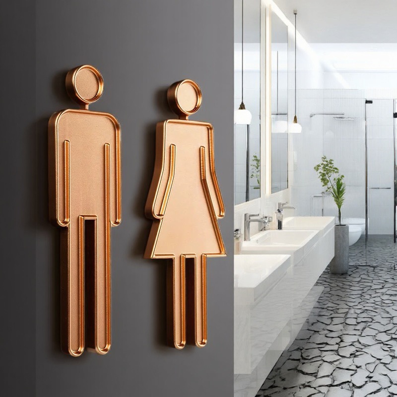 金属男女厕所标识牌WC牌高档卫生间厕所门牌酒店洗手间指示牌公共