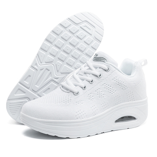 中国梦之队梦飞翔新款广场舞跳操鞋休闲运动摇摇鞋密网白色旅游鞋