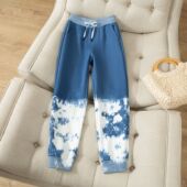 长裤 宽松休闲亲子装 中大童运动休闲卫裤 云南植物扎染儿童春秋卫裤