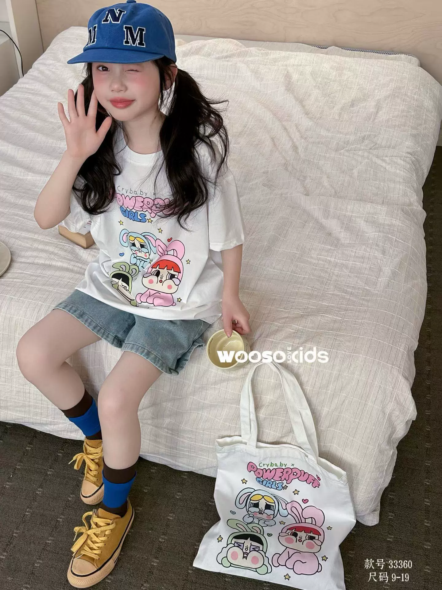 品牌2026年夏装女童韩版百搭上衣女孩洋气宽松短袖卡通上衣 T桖