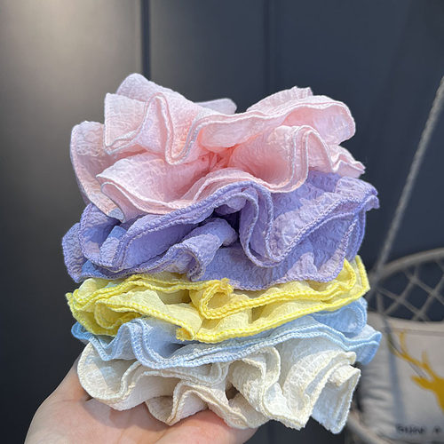 韩系小清新褶皱花边大肠圈