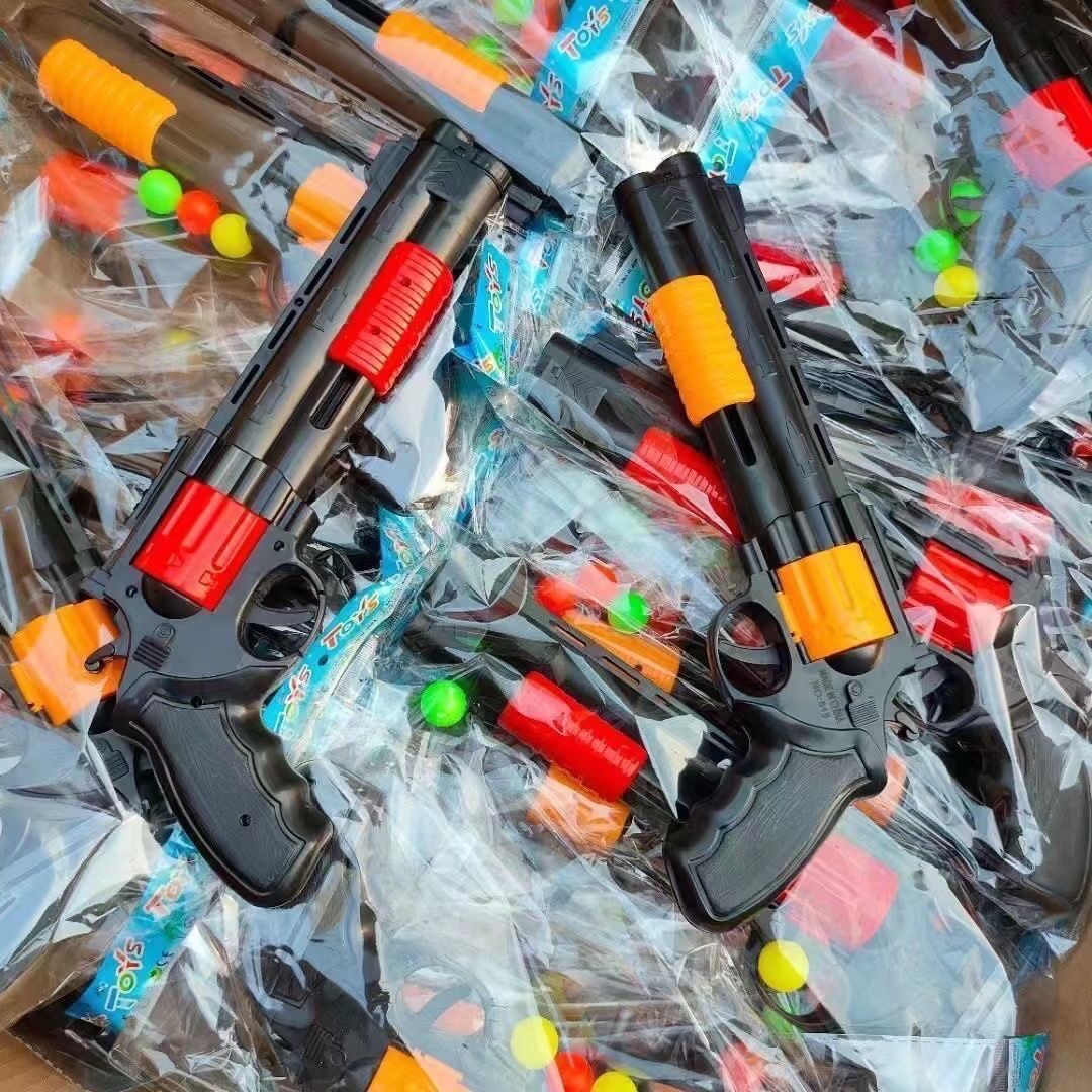 儿童亲子户外上膛压气玩具枪仿真吸盘模型枪打球枪软弹枪网红玩具