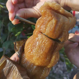湖南碱水腊肉大枕头鲜肉粽子 溆浦特色现包一斤多超大粽端午礼盒