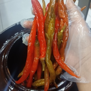 溆浦坛子酸辣子 农家制作青红辣椒 湘菜青脆香辣老坛酸辣子500克
