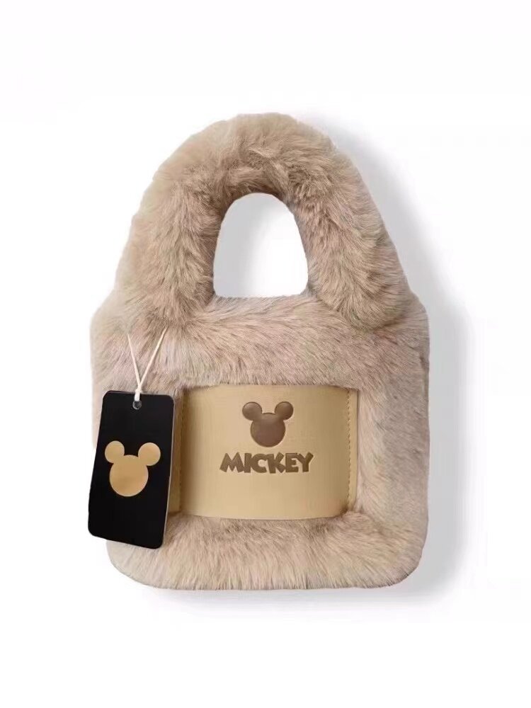 【秋冬爆款】2023新款可爱米奇毛绒包包手提包蓬松毛毛水桶网红包