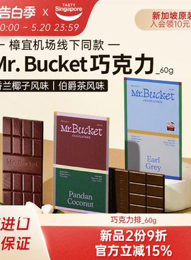 新加坡进口Mr.Bucket巧克力排板斑斓黑巧高端休闲零食伴手礼特产
