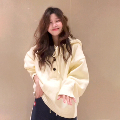 韩系软糯慵懒风连帽毛衣女2025新款秋冬宽松卫衣高级感针织衫上衣