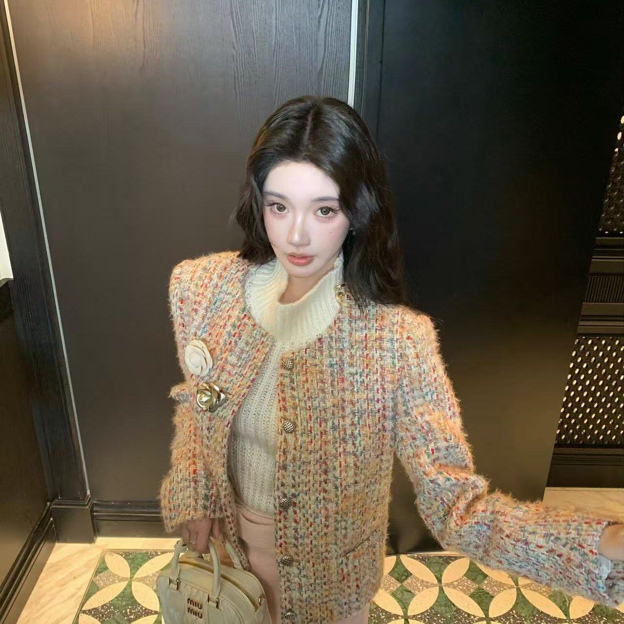 2025秋冬新款高级感上衣又酷又飒富家千金小香风有棉短外套