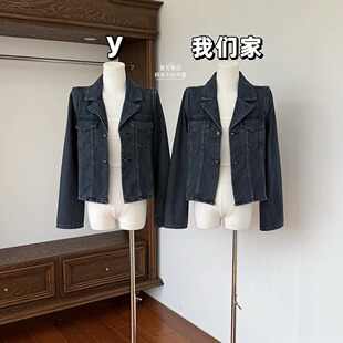 已出货 私服复古做旧牛仔外套春秋韩系小众气质上衣夹克 蓝调时刻