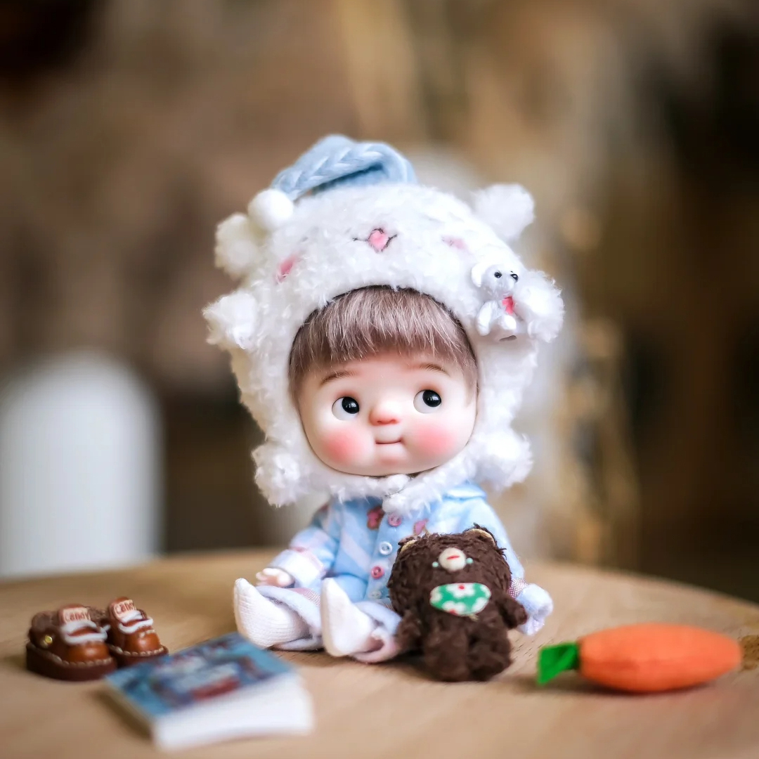 BJD1/12大头娃娃 qbaby带妆裸娃ob11小布sd娃人形裸关节可动树脂