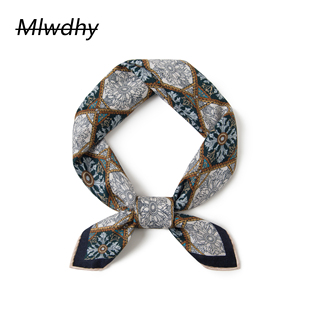 饰单品 复古花纹丝毛方巾潮流休闲百搭配饰日常通勤优雅装 男士 时尚