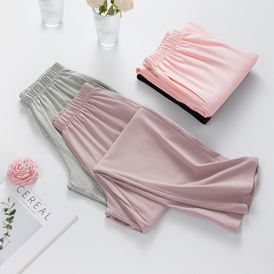 女士睡裤纯棉长裤夏季冰丝薄款