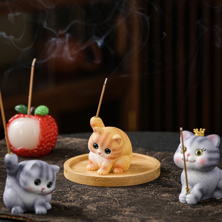 创意可爱小猫线香插香薰炉家用室内持久熏香炉桌面檀香插摆件用品,家居饰品,香薰炉,淘宝优惠券,粉丝福利购,淘宝优惠卷