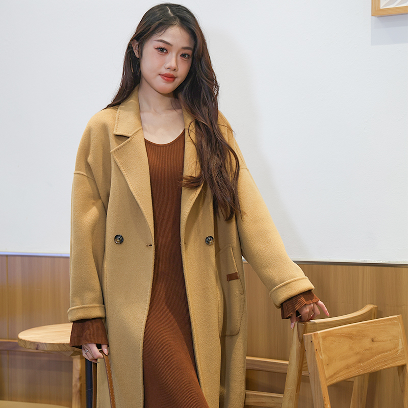 双面羊绒大衣女双面羊绒大衣冬气质西装领高级感新款长款呢外套
