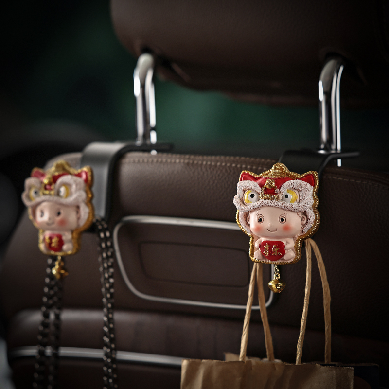 九护醒狮娃娃平安喜乐车载挂钩