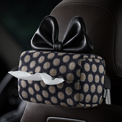 蓝波点汽车纸巾盒车载通用椅背抽纸盒纸巾包创意车内装饰用品大全