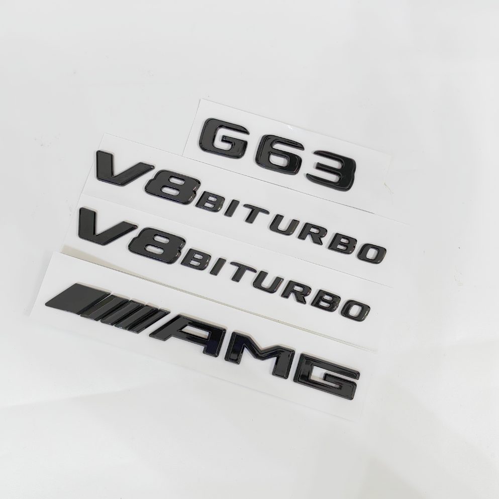 适用于奔驰黑标车尾字标黑武士