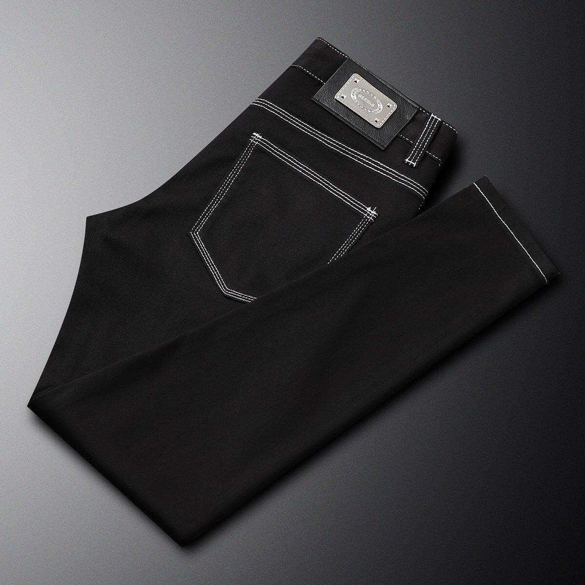 黑色薄款九分牛仔裤男士修身时尚百搭2026夏季新款高端弹力小脚9