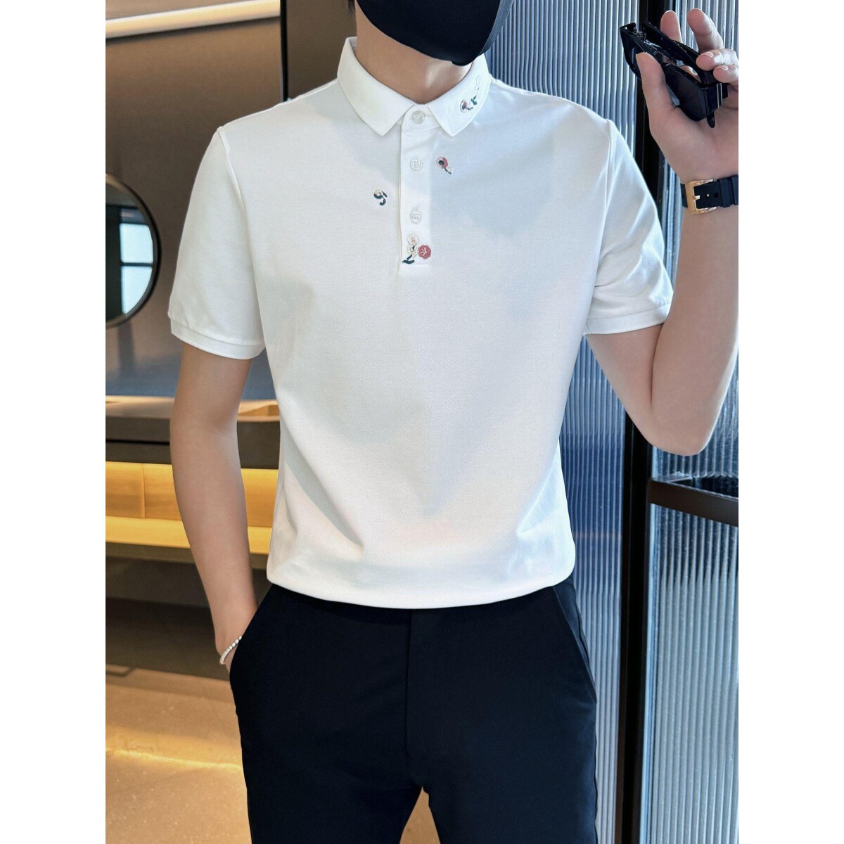 夏季POLO衫男短袖薄款2026新款休闲刺绣男生T恤痞帅有领中袖体恤