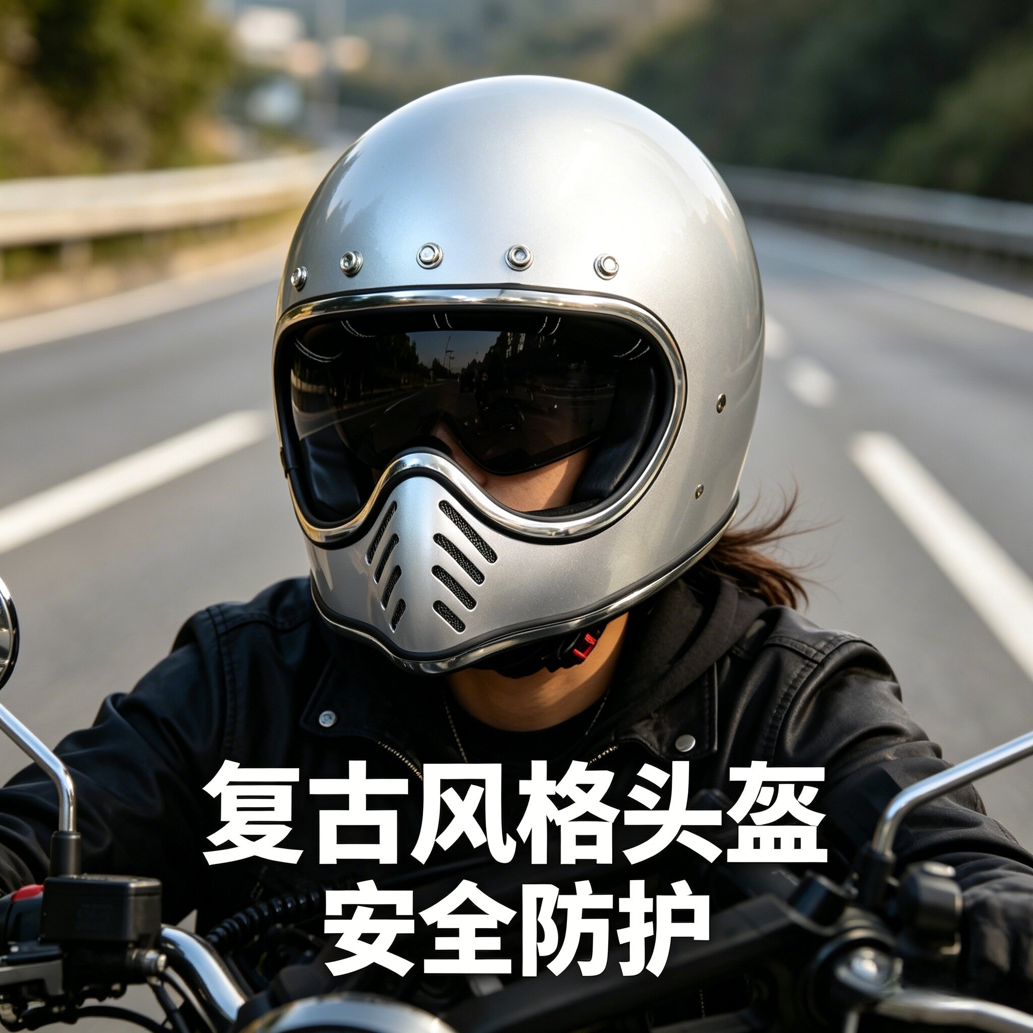 小盔体摩托车头盔玻璃钢复古全盔鹰嘴男女巡航机车冬季骑行拉力盔