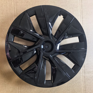 适用于特斯拉modely轮毂盖19寸装饰盖亮黑塑料外壳保护罩轮帽改装