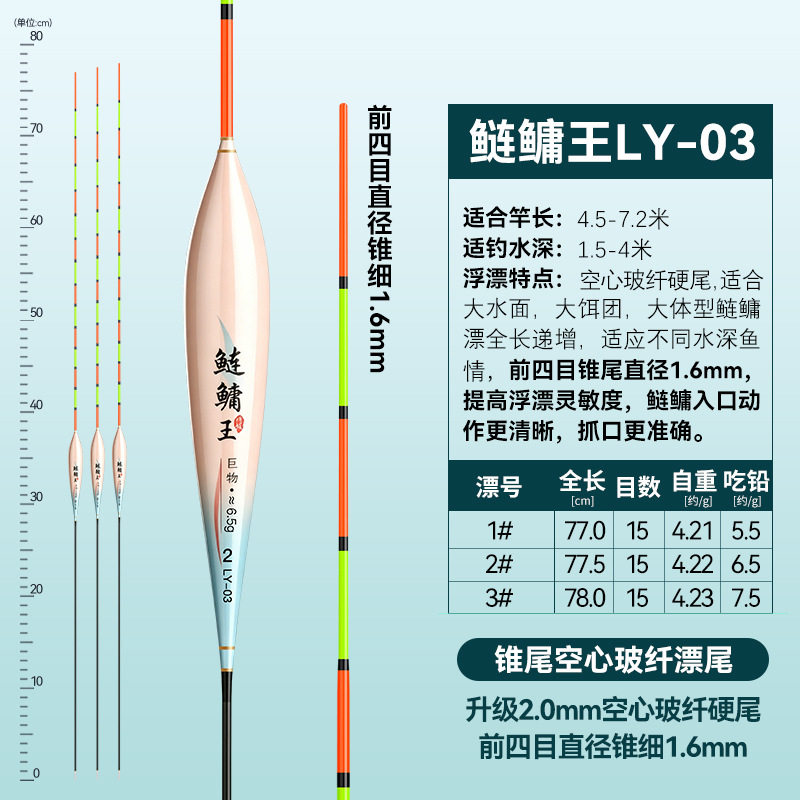 黄金眼加粗醒目空心尾鱼漂黑坑漂
