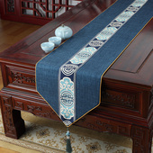 新中式 桌旗禅意防水茶席轻奢高端茶几旗茶台桌布长条柜旗茶桌垫布