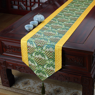 中式桌旗禅宗茶垫咖啡桌旗桌布长电视柜鞋柜套布古典床旗茶几靠垫