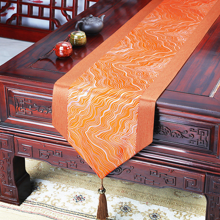 新中式轻奢桌旗茶几茶桌布艺茶桌垫简约大气电视柜盖布长条布垫布