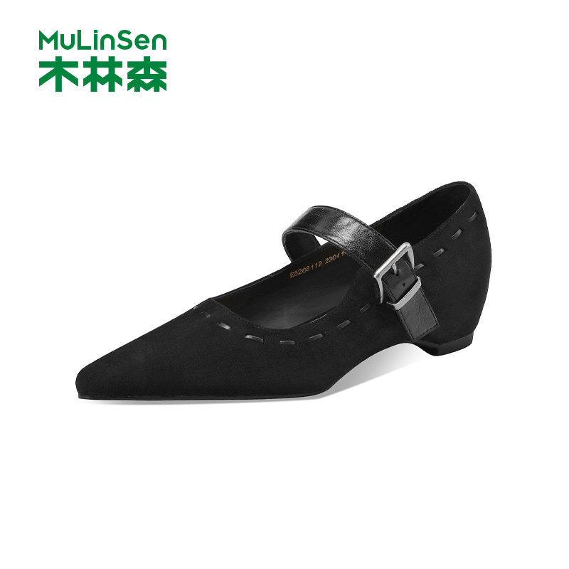 木林森女鞋2026春季新款尖头浅口单鞋复古简约玛丽珍鞋女士晚晚鞋,女鞋,玛丽珍鞋,淘宝优惠券,粉丝福利购,淘宝优惠卷